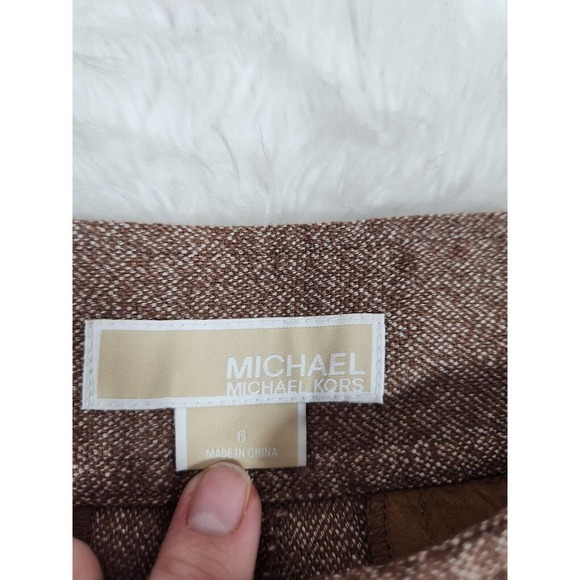 Michael Kors Women's Brown Polyester Blend Cropped Leg Dress Pants Size‎ 6 - Picture 3 of 7